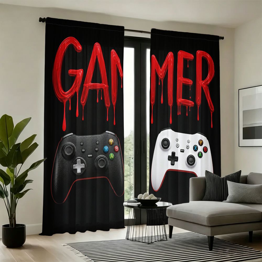 Home Decor Youtube Videos - Gamer Curtains Black Video Game Controller