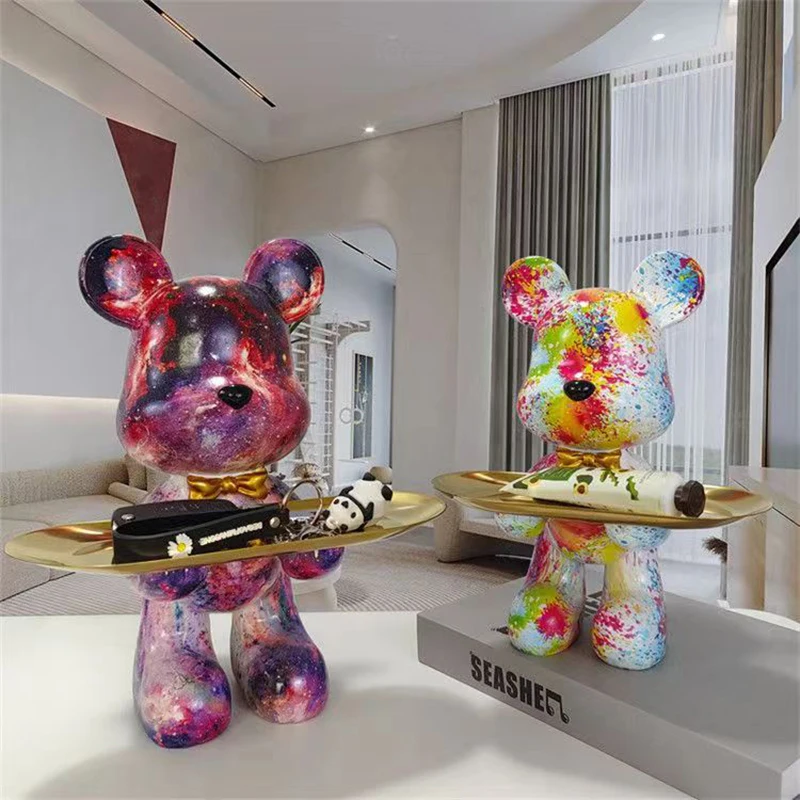Home Decor Y2K - 29cm Graffiti Bear Figurine Home Decoration