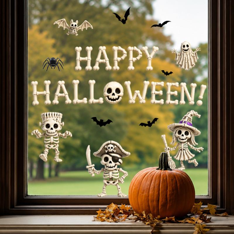 Home Decor Shop - Halloween Window Clings Cute Ghost Bat