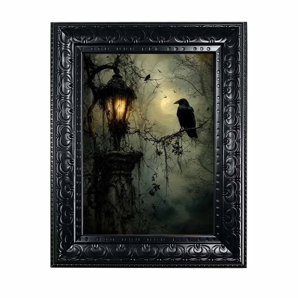 Abstract Oil Painting - Halloween Wall Art, Framed Canvas Wall