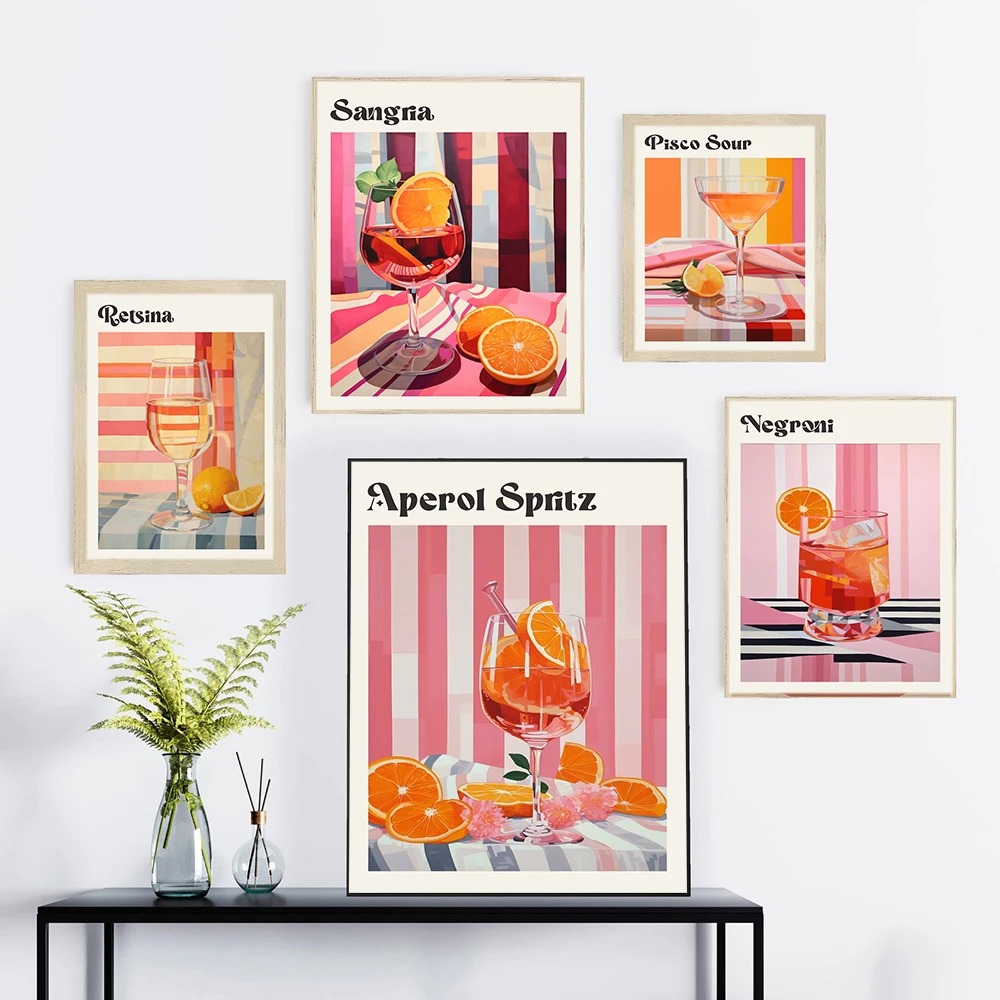 Home Decor Shop - Cartoon Fruit Juice Aperol Spritz Posters