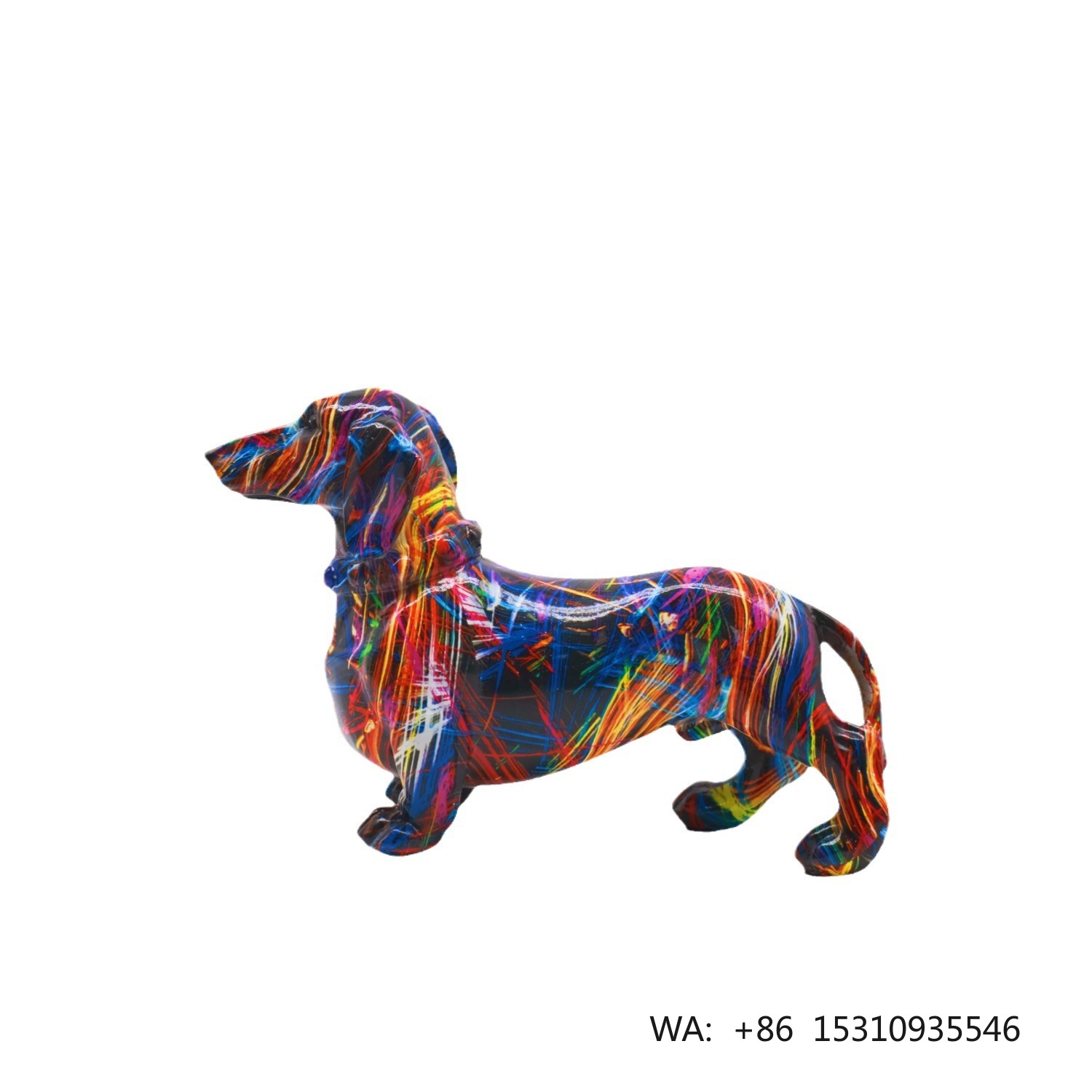 Home Decor Resin - Resin Graffiti Dog Statue Modern Home
