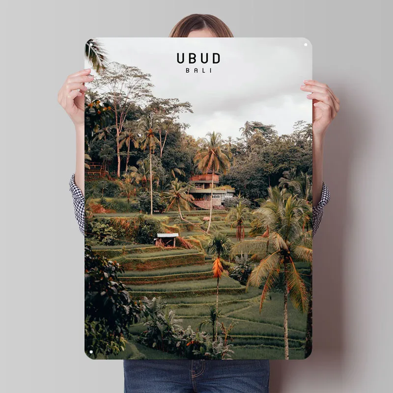Home Decor Ubud - Ubud Sign Famous City Metal Poster