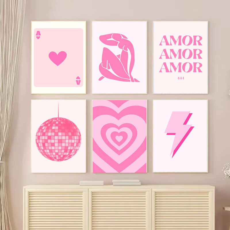 Home Decor Y2K - 1pc Canvas painting Pink Matisse Academy