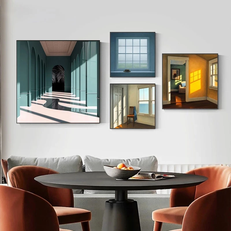 Home Decor Interior - Nordic Window Outside Landscape Canvas Painting