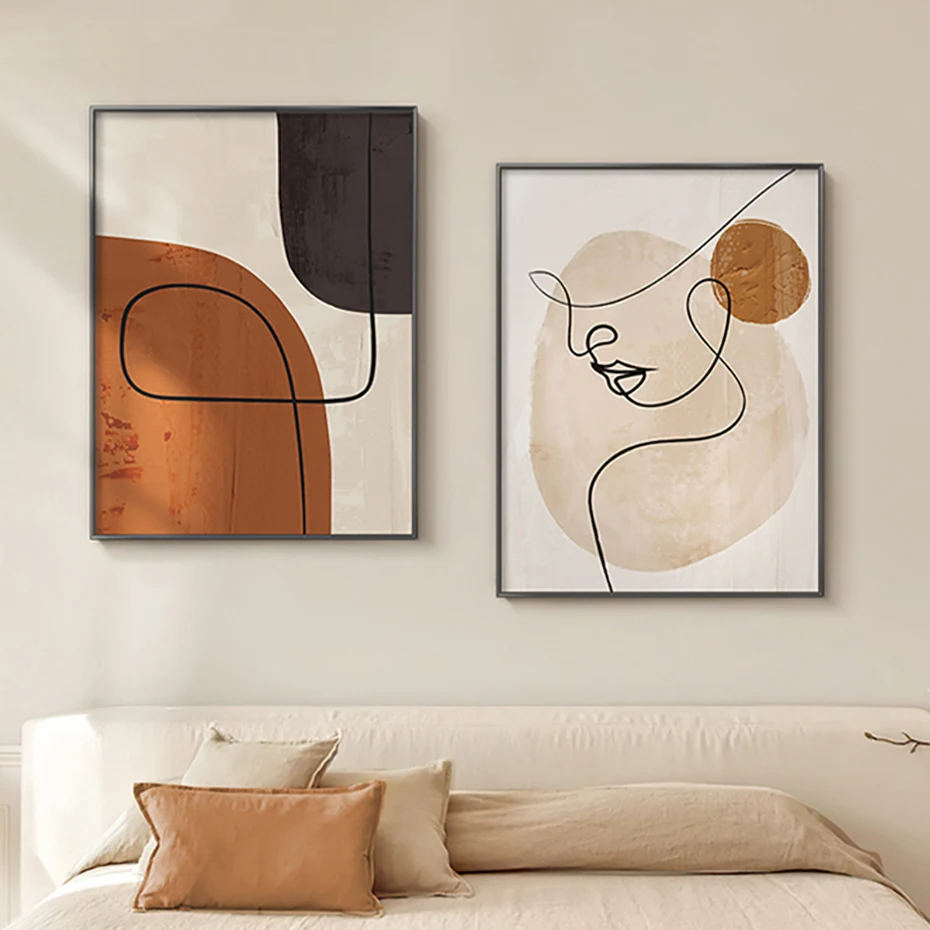 Home Decor Interior - Matisse Face Line Art Wall Posters