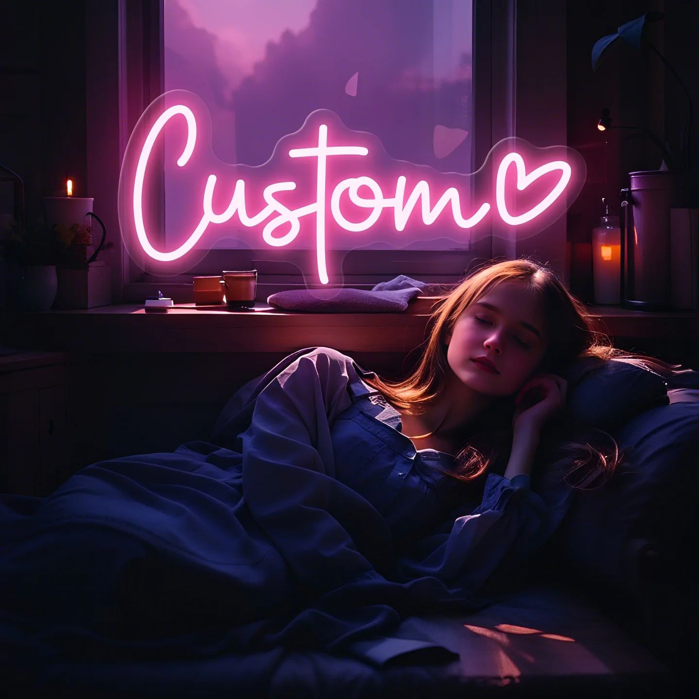 Neon Sign Led Custom - Custom LED Neon Sign Heart USB