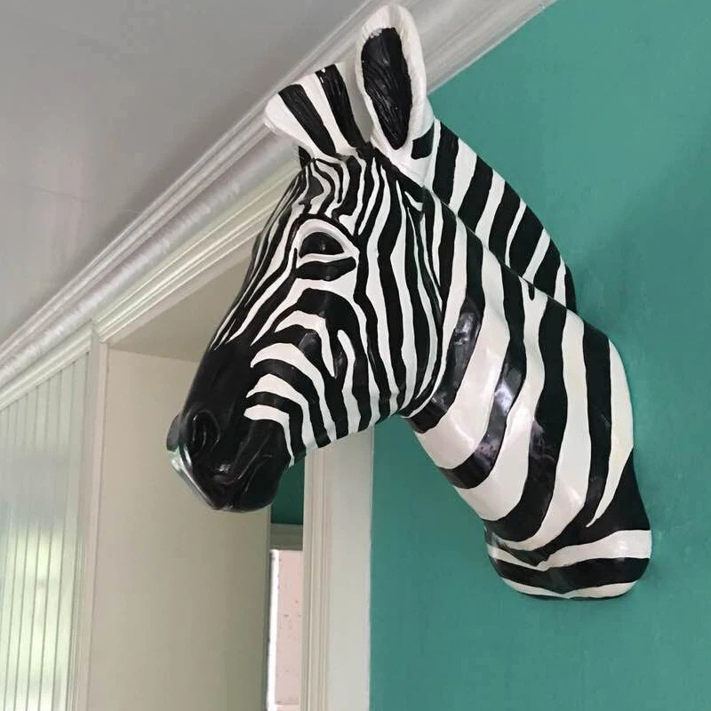 Home Decor Y2K - [MGT] Wall Decoration Sculpture Zebra Head