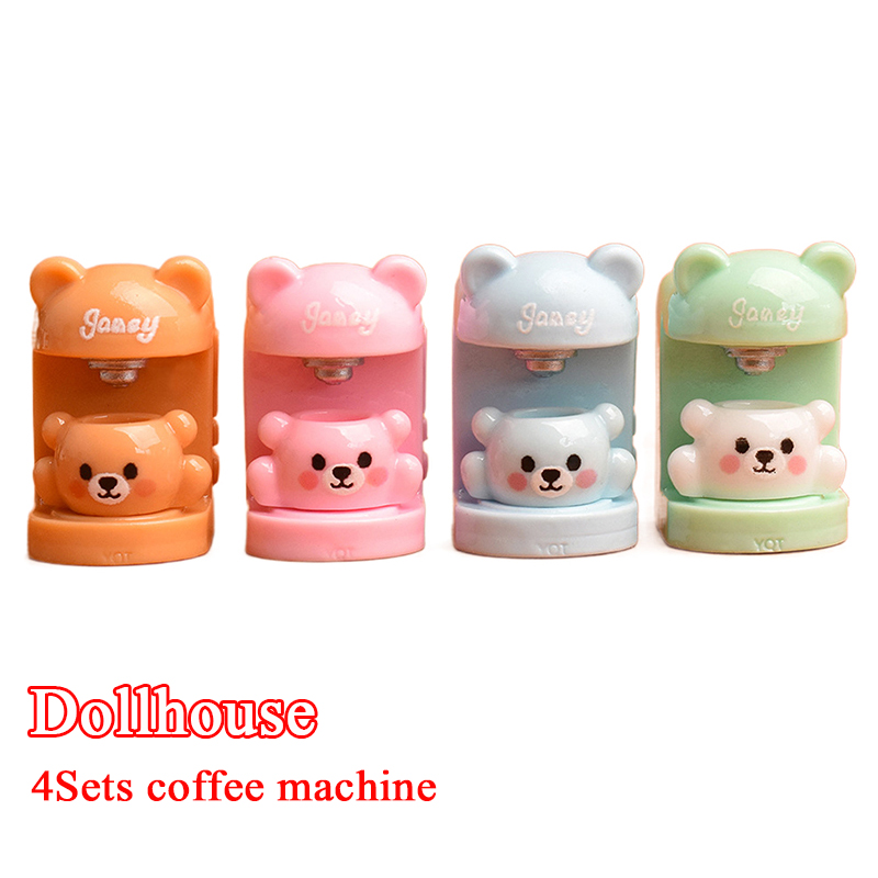 Home Decor Resin - 4Set Resin Dollhouse Miniature Little Bear