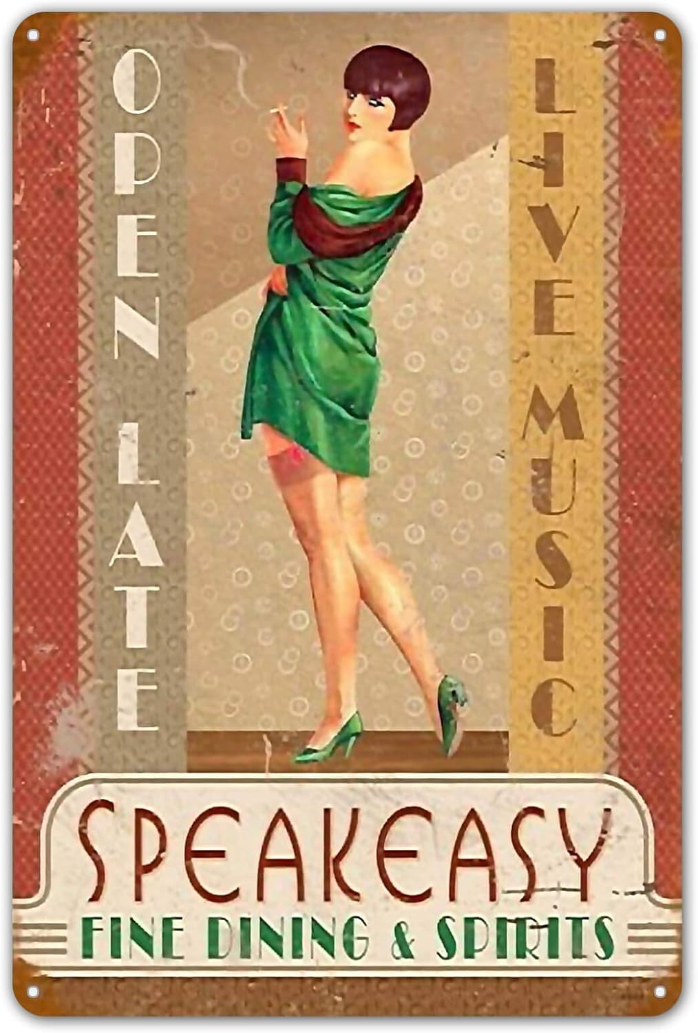 Speakeasy Vintage Tin Metal Si - огляд і ціна Home Decor Shop