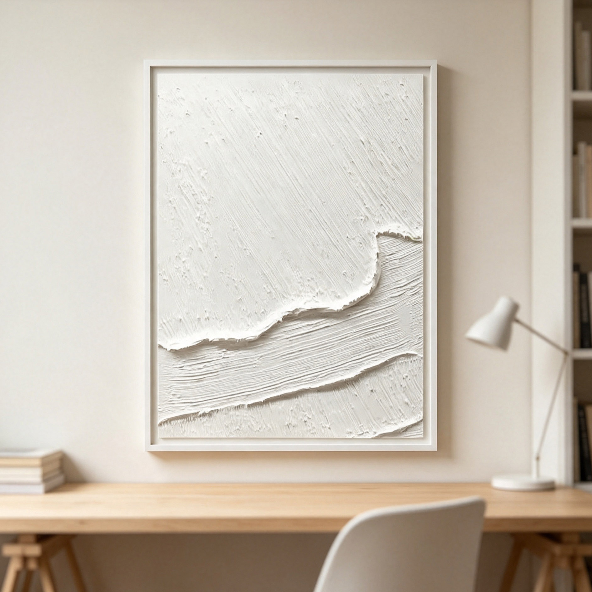 Hand-Painted White 3D Thick Te - огляд і ціна Abstract Oil Painting