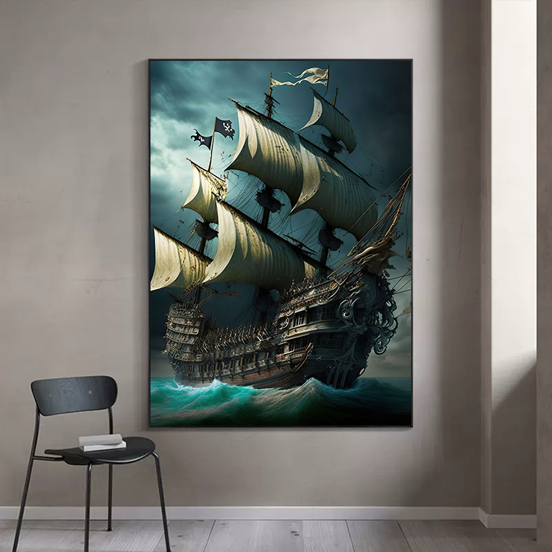 Abstract Pirate Ship Sea Moon  - огляд і ціна Home Decor Nautical
