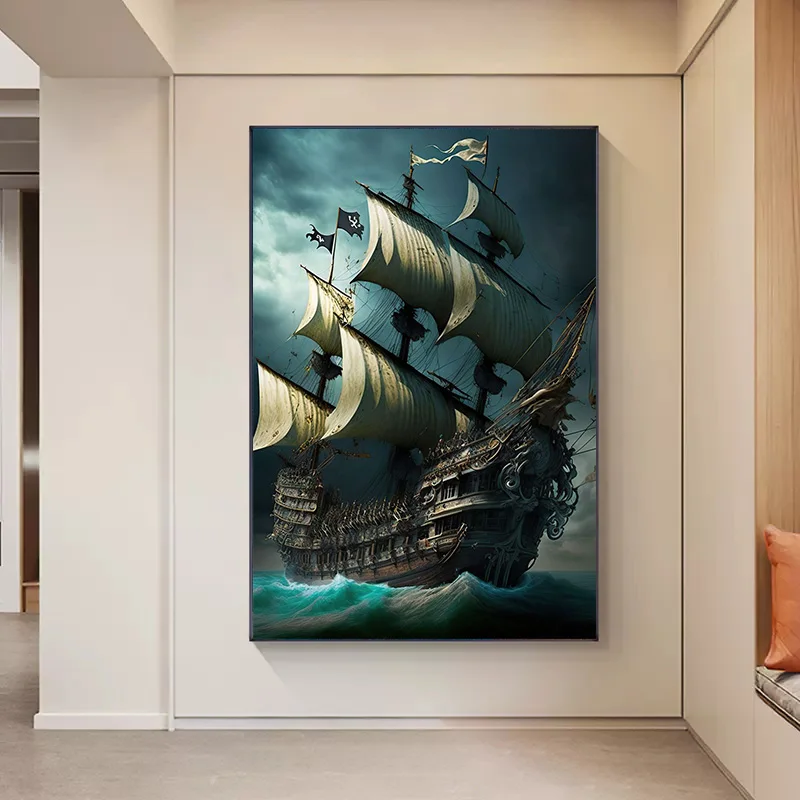 Abstract Pirate Ship Sea Moon  - огляд і ціна Home Decor Nautical