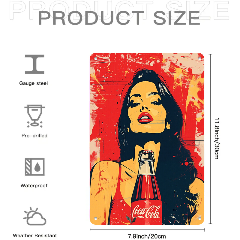 1PC 2D Flat Vintage Coca Cola  - огляд і ціна Home Decor Shop