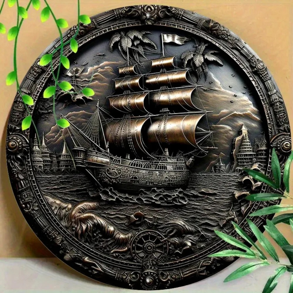 3D Pirate Ship Metal Wall Art: - огляд і ціна Home Decor Nautical