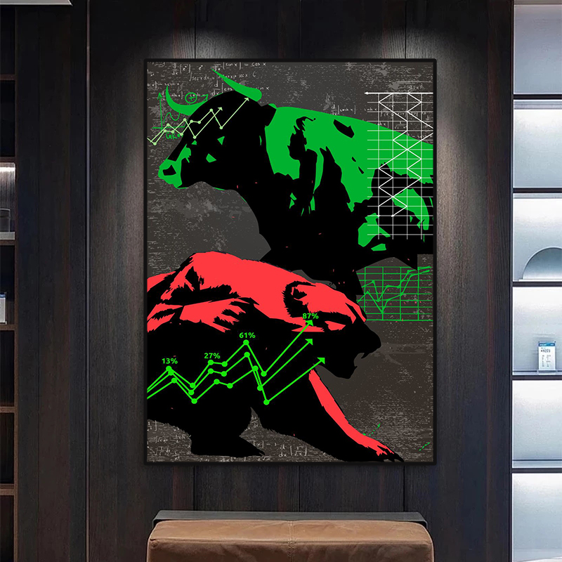 Bull Bear Stock Market Posters - огляд і ціна Home Decor Market