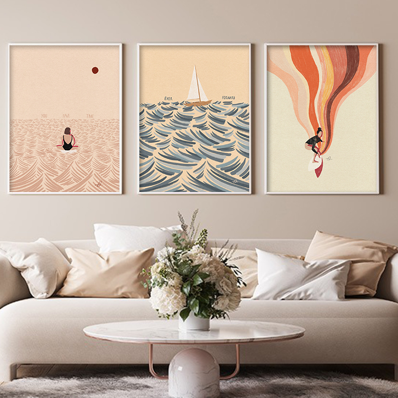 Nordic Minimalistic Art Surfin - огляд і ціна Home Decor Nautical