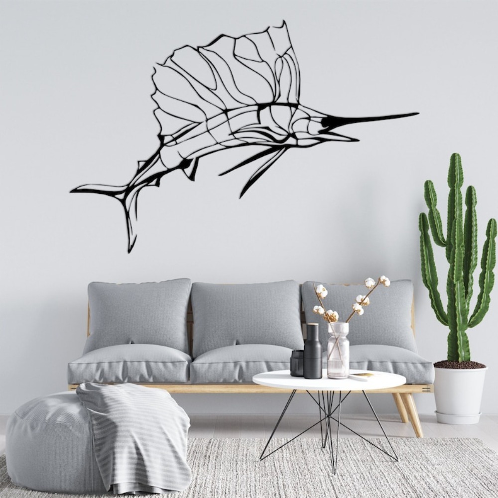 Swordfish Nautical Metal Wall  - огляд і ціна Home Decor Nautical