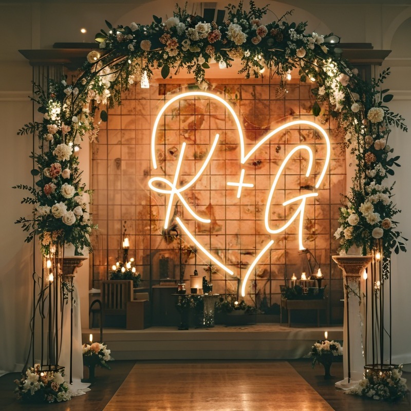 Custom Initials Heart LED Neon - огляд і ціна Neon Sign Led Custom