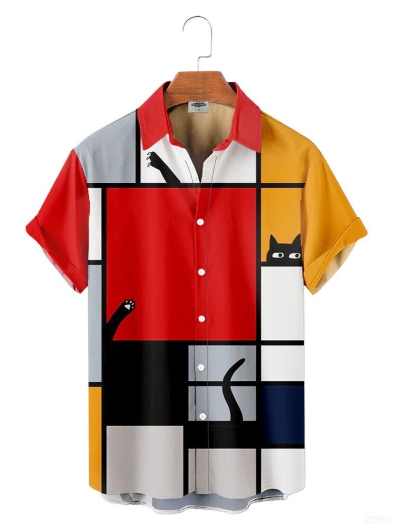 Men Shirts 3d Geometric Art Co - огляд і ціна Abstract Oil Painting