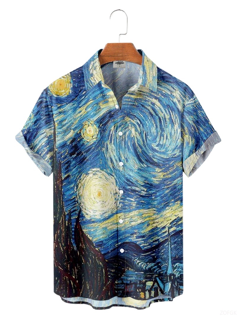 Men Shirts 3d Geometric Art Co - огляд і ціна Abstract Oil Painting