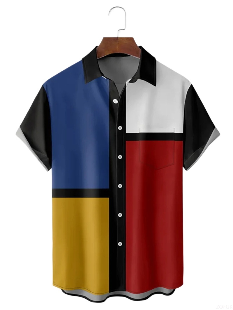 Men Shirts 3d Geometric Art Co - огляд і ціна Abstract Oil Painting