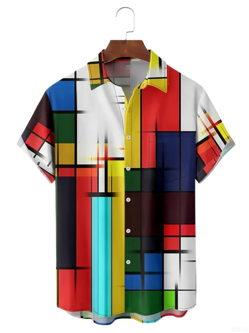 Men Shirts 3d Geometric Art Co - огляд і ціна Abstract Oil Painting
