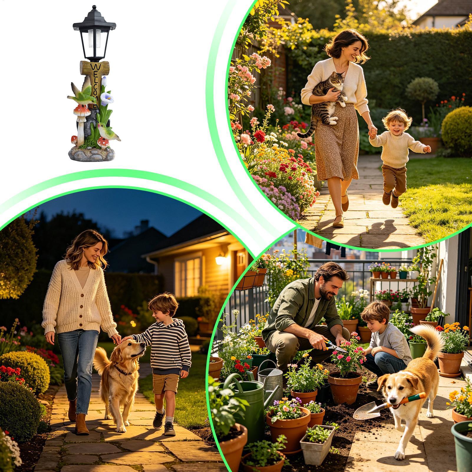 Solar Garden Lights Statue Aut - огляд і ціна Home Decor Resin
