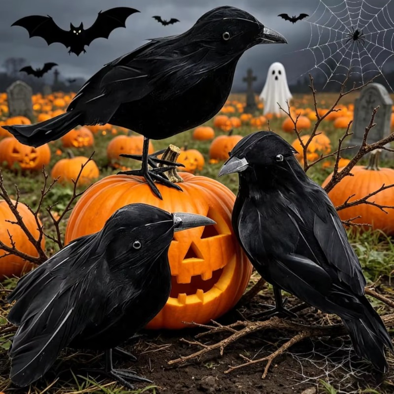 1PC Black Crow Halloween Decor - огляд і ціна Home Decor Com