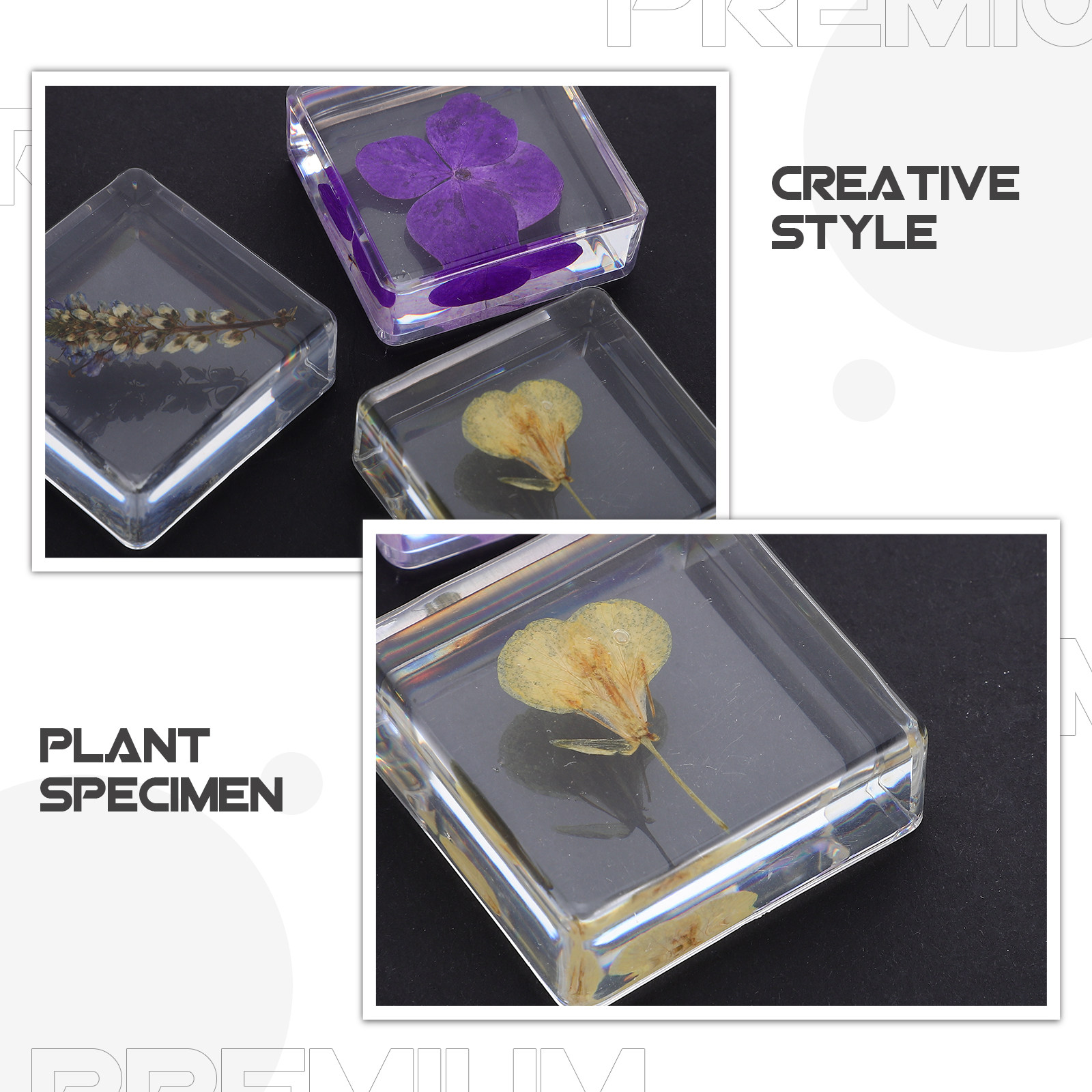 3Pcs Flower Resin Specimen Bot - огляд і ціна Home Decor Resin