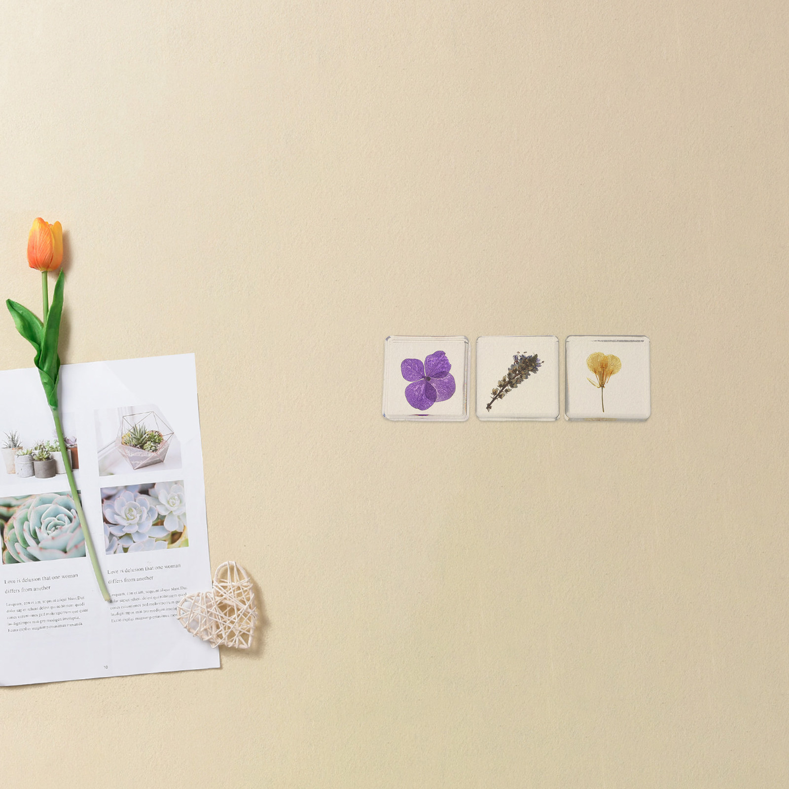 3Pcs Flower Resin Specimen Bot - огляд і ціна Home Decor Resin