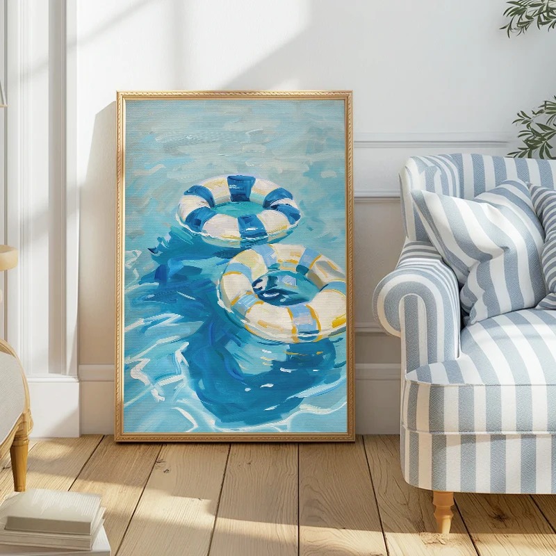 Blue Coastal Beach Sailboat Hy - огляд і ціна Home Decor Interior