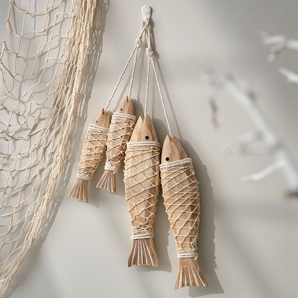Carved Antique Wood Fish Wall  - огляд і ціна Home Decor Nautical