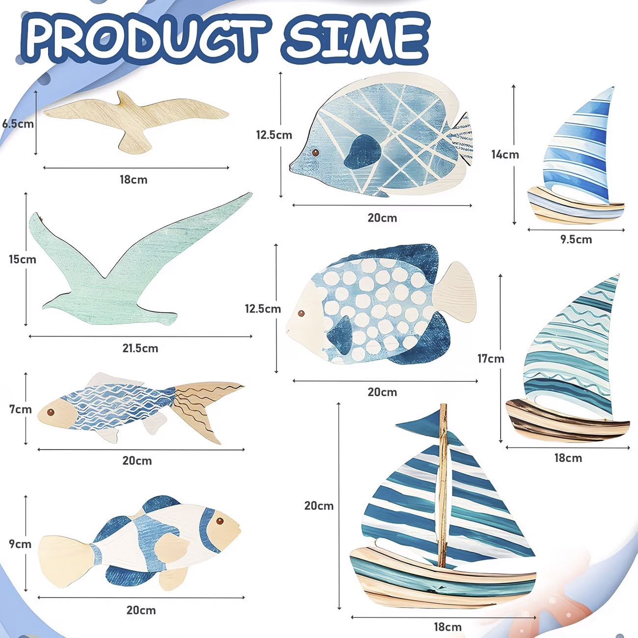 9Pcs Tropical Fish Seagull Sai - огляд і ціна Home Decor Nautical