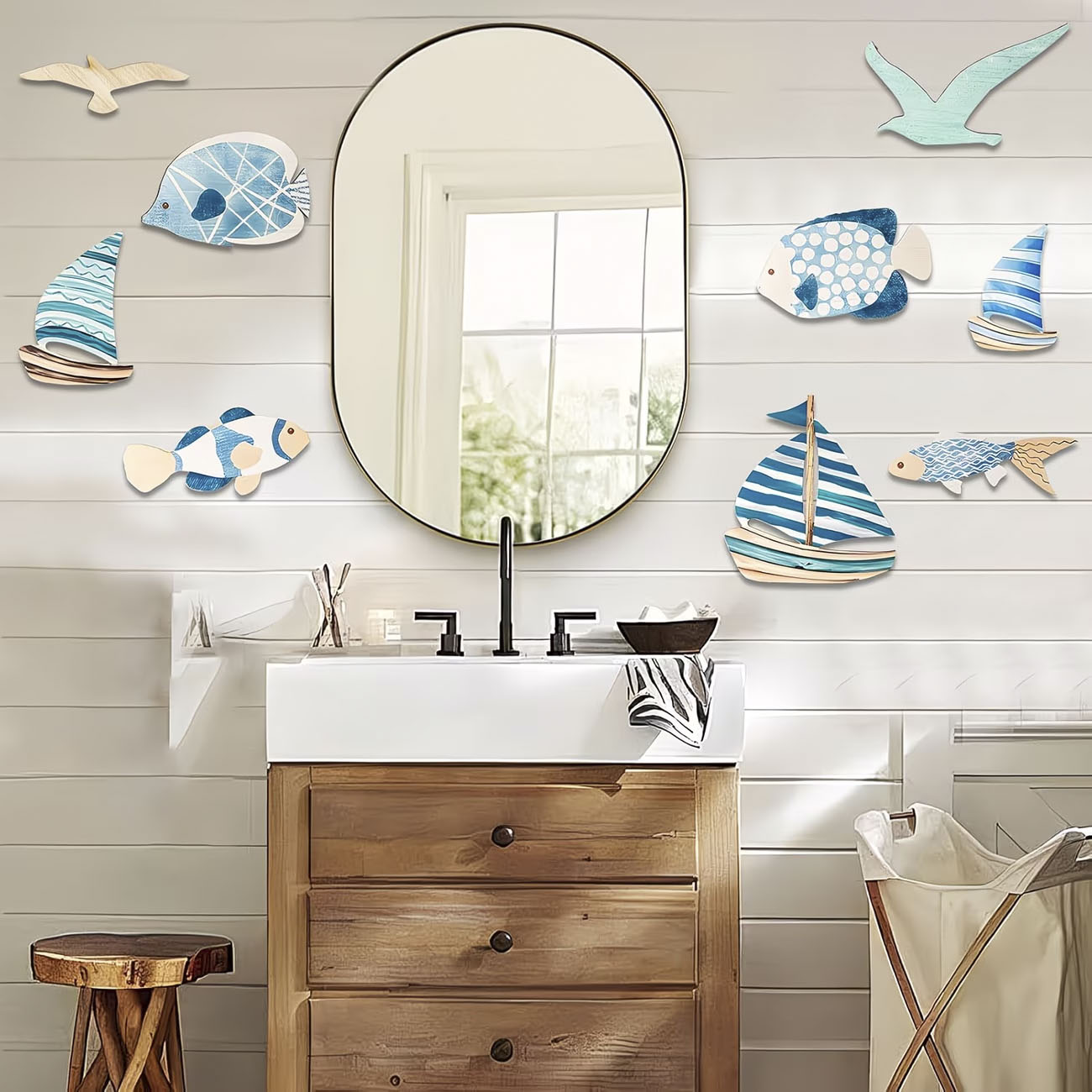 9Pcs Tropical Fish Seagull Sai - огляд і ціна Home Decor Nautical