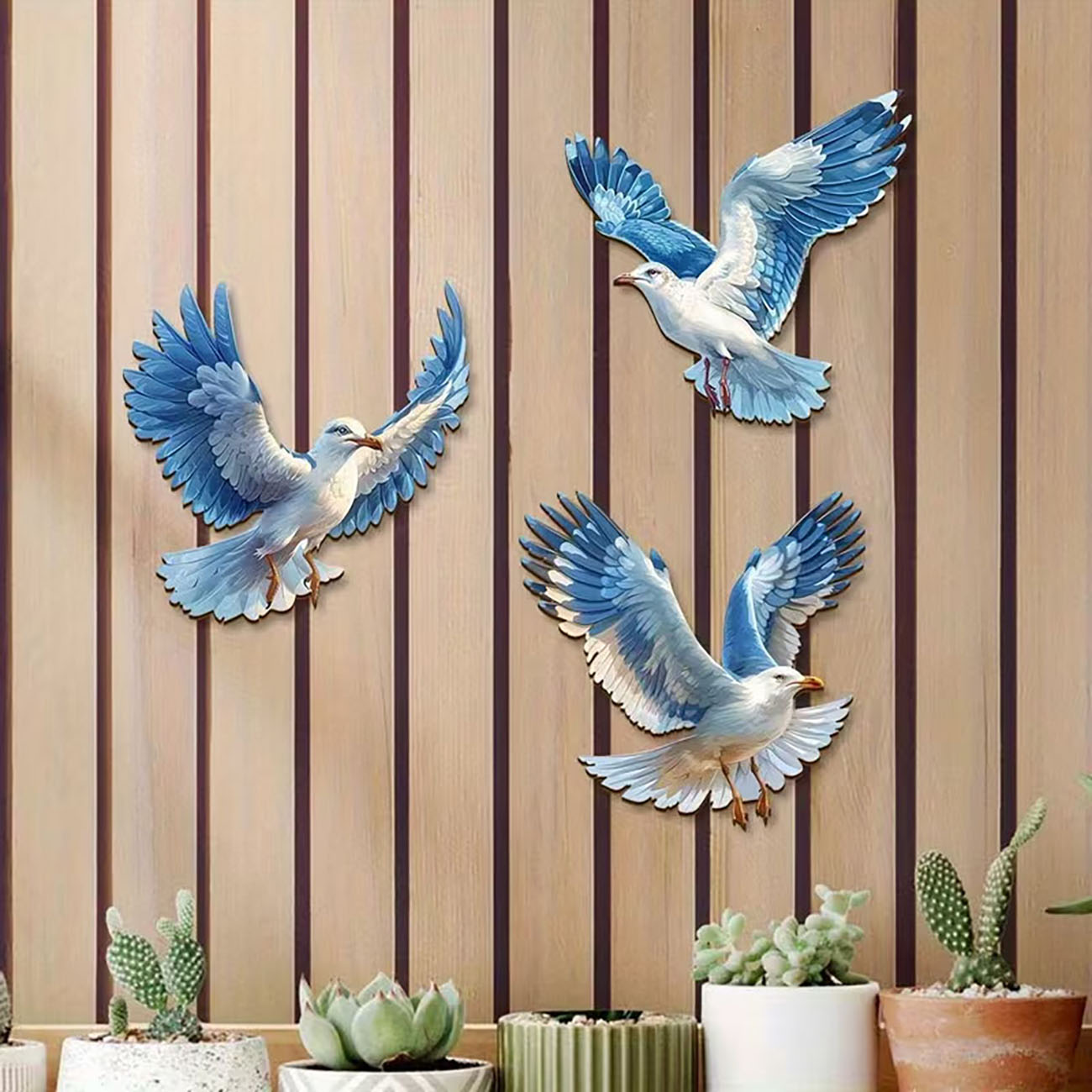 3 Pcs Wooden Seagull Wall Deco - огляд і ціна Home Decor Nautical