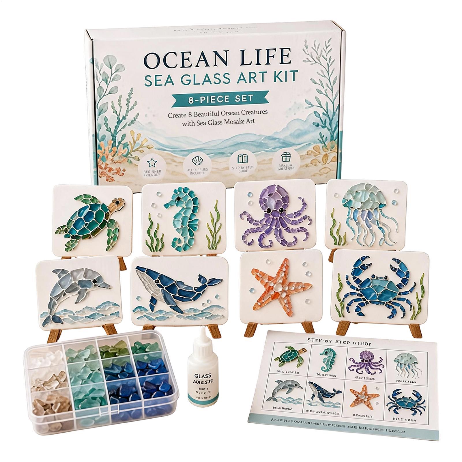 1pc Ocean Life Sea Glass Mosai - огляд і ціна Home Decor Nautical