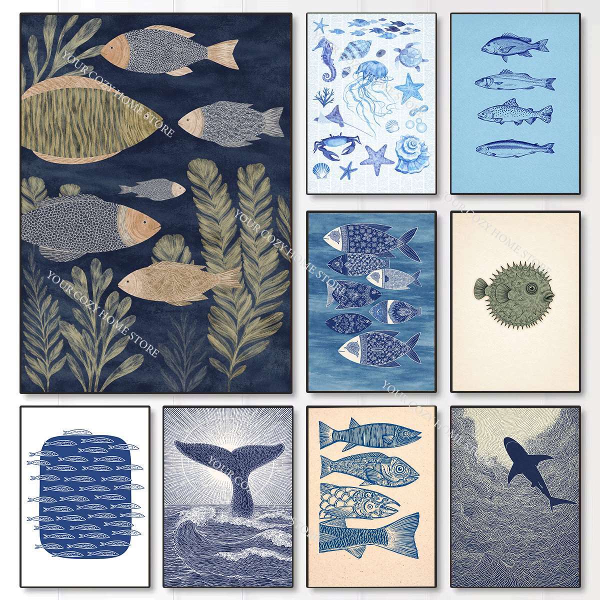 Minimalist Nautical Fish and W - огляд і ціна Home Decor Nautical