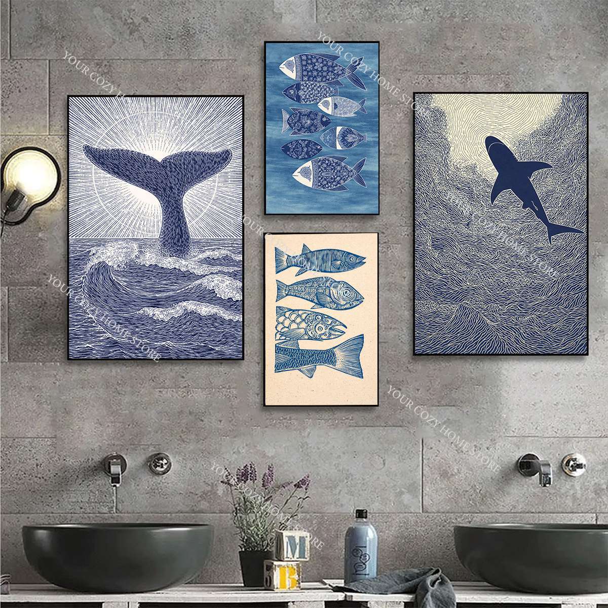 Minimalist Nautical Fish and W - огляд і ціна Home Decor Nautical
